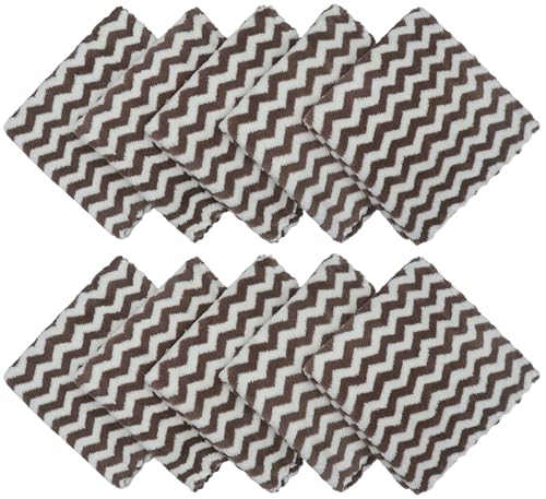Microfiber Cleaning Cloth, 10 Pack Microfiber Rags,12inx12in, Brown - color: Brown