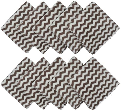 Microfiber Cleaning Cloth, 10 Pack Microfiber Rags,12inx12in, Brown - color: Brown