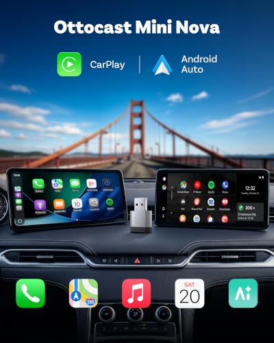 OTTOCAST Mini Nova 2-in-1 Wireless CarPlay & Android Auto AI Adapter