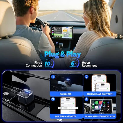 OTTOCAST Mini Core 2-in-1 Wireless CarPlay & Android Auto Adapter Mini Cube