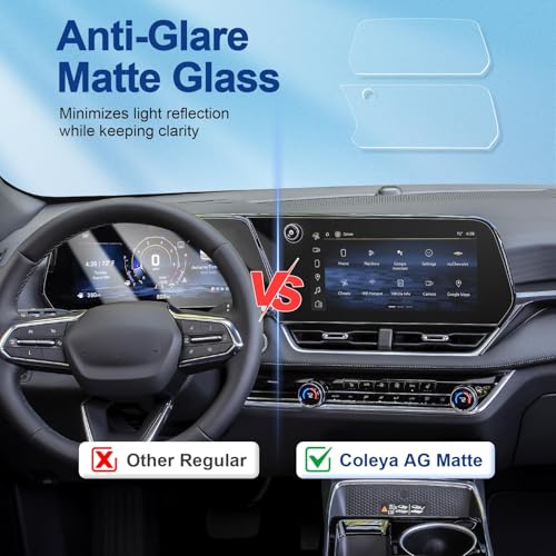 (2-pack) Anti-Glare Matte 2025-2027 Equinox Screen Protector, for Chevy Equinox (11.3In Navi+11In Dash) (LT/RS/ACTIV), 9H Tempered Glass 2025 2026 Chevy Equinox Accessories HD&Anti-Fingerprint - color: Matte (11.3In+11In) 2025+