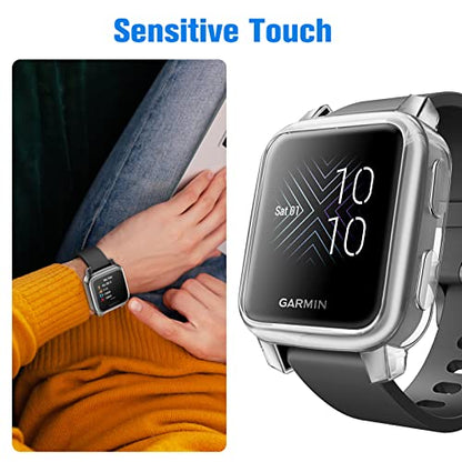 Fintie 3 Packs Case Compatible with Garmin Venu Sq 2 / Sq 2 Music - color: Black/Clear/Rose Gold