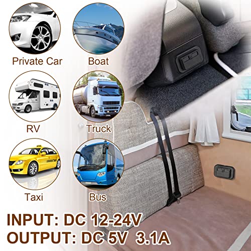 Frienda 2 Pieces 12V USB Automotive USB Panel Mount 12V USB Outlet Multi Switch Panel Car Outlet Socket Power Dual Port 12V 24V Quick Car Port for Cars Bus ATV RV Boat Truck, 3.1 A