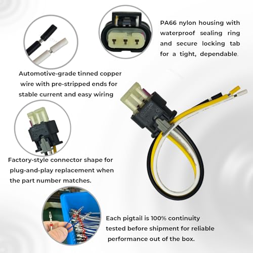 3 Pin PDC Parking Sensor Connector Plug Wiring Harness 2359997, Compatible with BMW X3 F25, X5 E70, F10 F11, 15cm Replacement Part