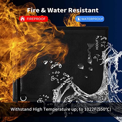Faraday Bag for Laptops & Tablets - 2 Pack 20 x 15 inches and 15 x 10 inches Faraday Cage, Faraday Key Fob Protector, Fireproof & Waterproof Key Fob Signal Blocker, RFID Pouch for Key Fob(Black)