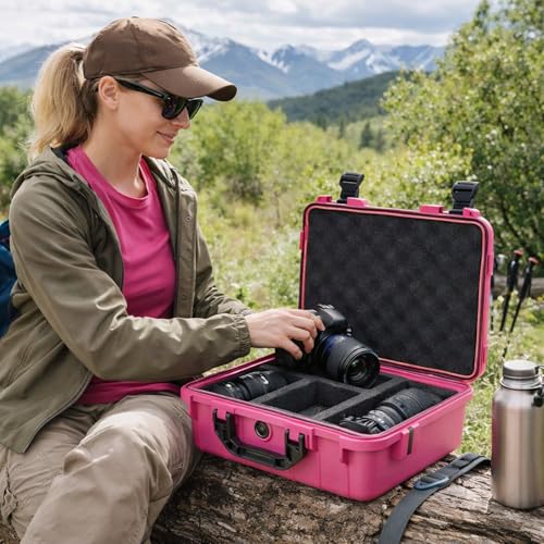 Relaxweex 8.5 x 6.5 x 3.7 Inch Hard Case, Grid Shell, Rose Red - color: Rose Red, size: 8.5 x 6.5 x 3.7 Inch, style: Grid Shell