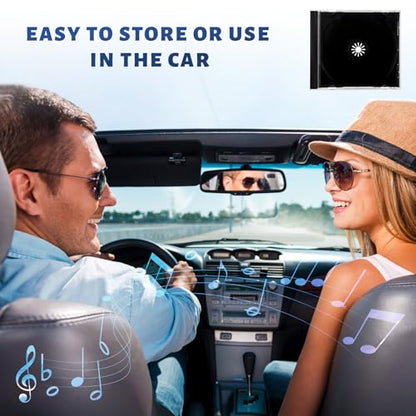 6 PCS Standard Single Clear CD Jewel Case, 10mm Vehicle Slim Clear Disc DVD Cases with Assembled Tray, Single CD Protective Cover Plastic Storage Box Replacement for Cars (Black) - color: Black