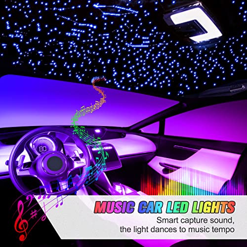 16W LED Starlight Headliner Kit, Star Lights for Car Roof&Home Decoration, Fiber Cable 650pcs*0.03in*13.1ft RGBW Star Light Headliner with Bluetooth APP/Remote Control/Music Mode - size: 650pcs*0.03in*13.1ft