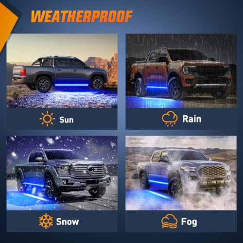 Nilight 2PCS 70 Inch Running Board LED Lights Strip Blue for Truck - color: Blue