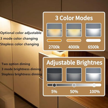 LED Cabinet Light Bars Motion Sensor Dimmable Lights Kitchen Closet Shelf - color: White