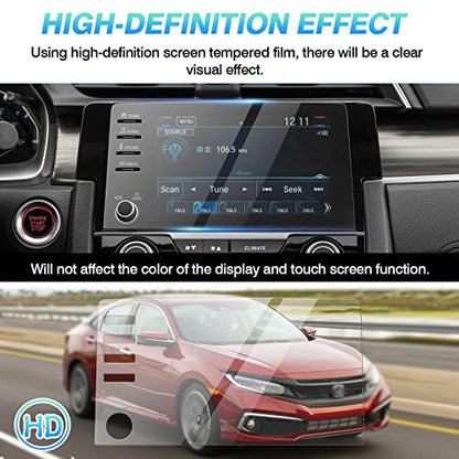 Autorder Custom Fit for Screen Protector 2019-2021 Honda Civic LX EX Touring Si EX-L 4 Buttons Tempered Glass 9H Navigation Touchscreen Protective Film - size: 2019-2021 Civic