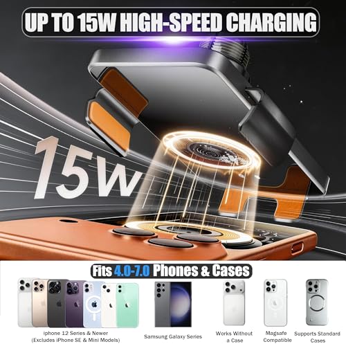 Car Phone Mount for 2023-2026 Honda CR-V & HR-V, Smart Auto-Clamping on 7/9" Touchscreen, 15W Wireless Fast Charging, Premium Aluminum Holder, Without Blocking Airflow - size: for Honda CR-V/HR-V | 2023-2026