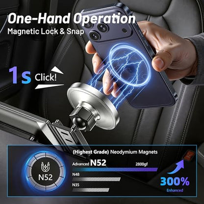Car Phone Holder for Toyota Camry (2021-2023 2024), MagSafe Car Mount Charger, Magnetic Phone Holder, 15W Wireless Charging, Dashboard Phone Holder, 360° & Hands Free, 2022 Camry Interior Accessories - size: Toyota Camry | 2021-2024