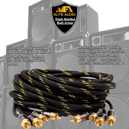 Elite Audio Pro Series 1.5 ft. 100% OFC Copper RCA Cable Y-Adapter - Single Male to Dual Female RCA - Enhanced Sound, Reduced Interference & Versatile Compatibility (Model: EA-PROY2F) (Pack of 2) - size: 1' (ft) (Pack of 2)