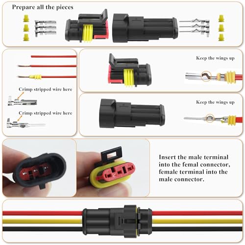 808PCS 50Sets Waterproof Automotive Electrical Connectors Plug Kit