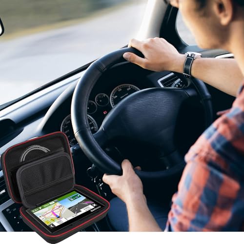 RAIALL Hard GPS Case for 5-5.5 inch Garmin Drive 52/53, DriveSmart 55, Garmin zūmo XT, dezl OTR500, zumo 396 LMT-S GPS Navigation System, Mesh Pocket for Car Charger and USB Cable, Black