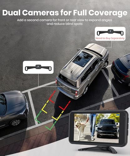 AUTO-VOX 5“ Wireless Backup Camera with 1080P Dual-Channel Monitor - size: 5 inch-USB-Single Cam
