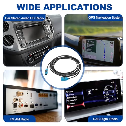 uxcell 2Pcs Antenna Extension Cable, 9.8ft/3meter Longer Fakra-Z Male to Fakra-Z Female RF Coax Cable for Car Stereo Head Unit GPS Navigation FM AM Radio RG174 - size: 9.8ft/3.0m