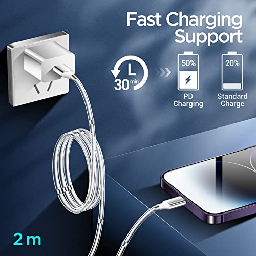 Magnetic Charging Cable,(6FT) Super Organized Charging Magnetic Absorption Nano Data Cable for Phone 14 pro max/13/12/11/XS/XS Max/XR/X/8/8 Plus/7/7 Plus/6s/6s Plus/6/6 Plus/SE/5s/5c/5/Pad/Pod-2 Pack - size: 6.6ft( 2 pack)