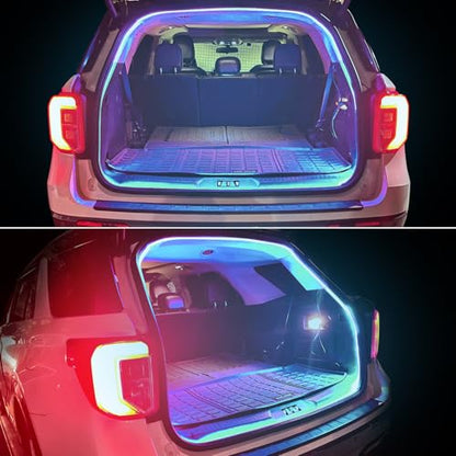 HOLDCY Car Trunk Cargo LED Strip Light, 12V Ice Blue 7000K, 118.11in - color: Ice Blue/7000K, size: 118.11 inches
