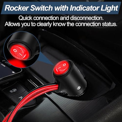 Car Cigarette Lighter Splitter Adapter, 12V/24V Dual Socket Power Charger with On/Off Switch, Supports Fast Charging for Vehicles, RVs, Trucks, and More - color: cigarette lighter adapter 02