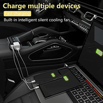 150W Power Inverters for Vehicles 12V DC to 110V AC Car Plug Adapter Outlet - color: Black