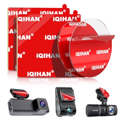 Sticky Adhesive Pads for Dash Cam Mount, 4PCS Double-Sided Heavy Duty Mounting Tape Kit Replacement for Dashcam Car Camera GPS Holder, Universal Clear Sticker for Car Windshield Windscreen Glass - color: Transparent