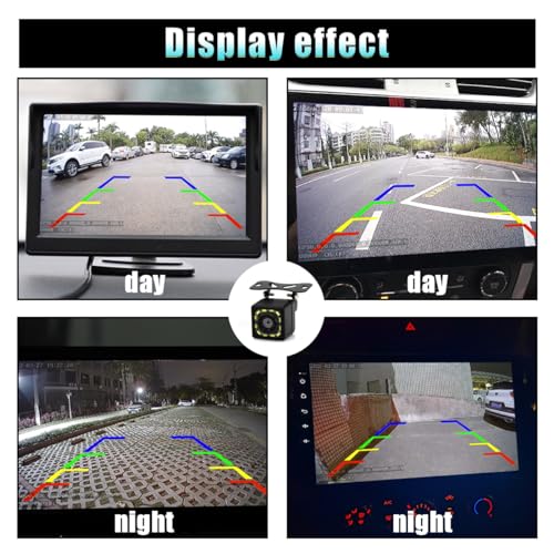 Car Backup Camera, 12 LED Night Vision Waterproof HD Rear View Camera, 170° Wide Angle Long License Plate Frame Reverse Camera for Universal Cars, SUV, Trucks, RV and More