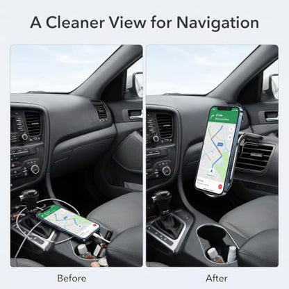 2Pcs Black Universal Phone Holder Clip Car Air Vent Magnetic Mount Holder Bracket for GPS Suporte Celular Car Phone, Vent Clip Phone Holder,Cell Phone Automobile Cradles