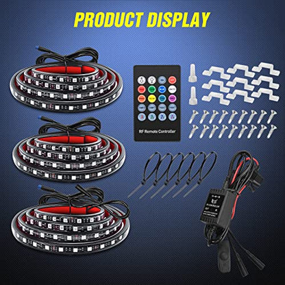 Nilight 3PCS 60 Inch RGB Truck Bed Light Strip 270 LED Neon Accent LED - color: RGB (Red, Green, Blue)
