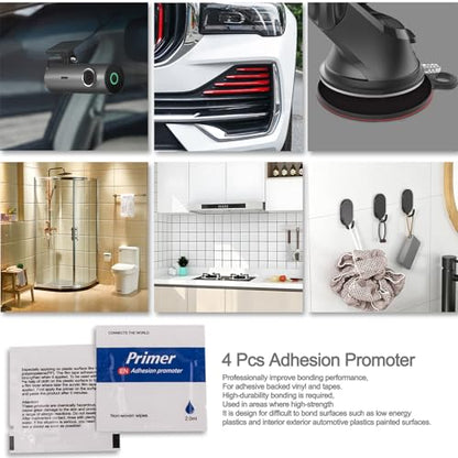 Double-Sided Adhesive Pad and Electrostatic Film for Dash Cam,Customizable,Residue-Free Accessory for Car Windshields, Includes 4 Adhesion Promoter. - color: The Red Double-sided Sticker Adhesive