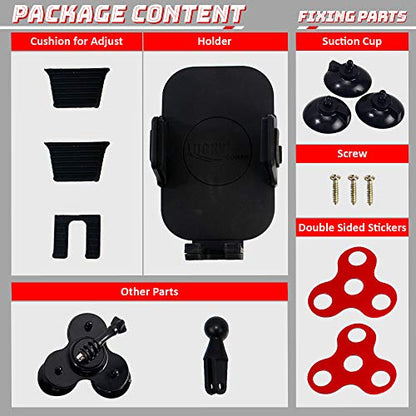 LUCKY Dashboard Universal Car Phone Mount Veichle Suction Cup Mount Holder, Fish Finder GPS Cup Holder Mount for Boat Canoe Kayak Truck Marine Fishing