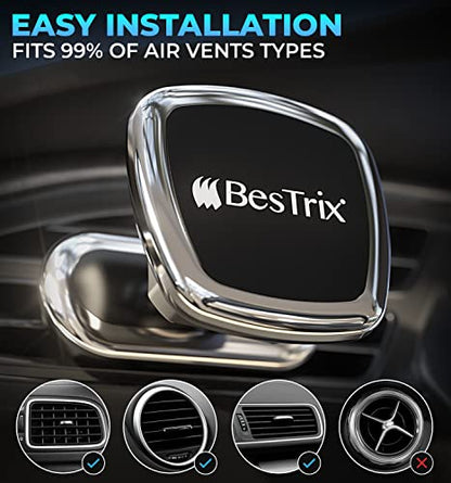 Bestrix Magnetic Phone Car Mount Magnetic Car Cell Phone Holder | Magnet Car Phone Holder Compatible with All Smartphones