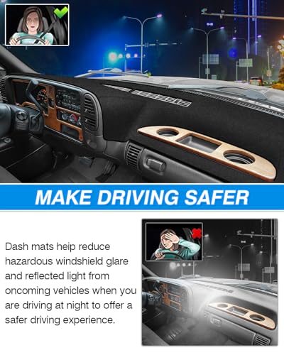 CARTIST Dash Cover Fit for 1995 1996 Chevy Chevrolet Silverado C/K 1500 2500 3500&Tahoe&Suburban/GMC Sierra&Yukon Pickup Truck Dashboard Cover Mat Non-Slip Carpet Sunshield Glare UV Rays Protector - size: 68.50*18.50(Silverado&Tahoe 95-96)