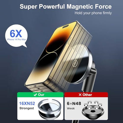 12V Socket Power Outlet + Magsafe Car Mount Charger,10FT Cable 24V 216W Multi Port Outlet, 15W Wireless Car Cigarette Lighter Phone Charger