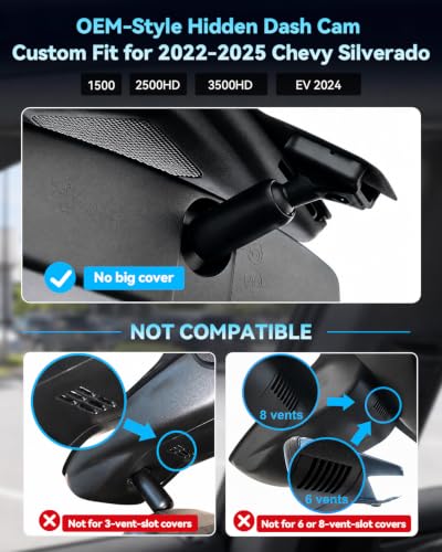 OVAMAN OEM-Fit 4K Dash Cam for Chevrolet Silverado 2022-2025, 64GB