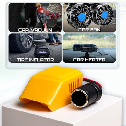 Tonsim 12V Battery Adapter for Dewalt 12V Max Battery to Cigarette Lighter Socket, Cordless Tool Converters for Power Wheel & Car Appliances Compatible with Dewalt Flexvolt XR Battery