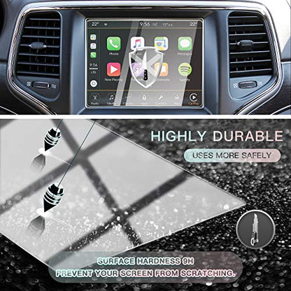 CDEFG Car Touchscreen Navigation Touch Screen Protector for 2014-2018 Grand Cherokee Uconnect, HD Clear Tempered Glass 9H Scratch Resistance (8.4IN) - color: 8.4IN for 2014-2018 Grand Cherokee