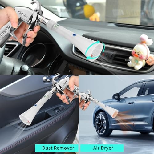 GOCCIDA Tornado Car Cleaning Gun Powerful Dry Car Detailing Air Gun Blower - color: Silver