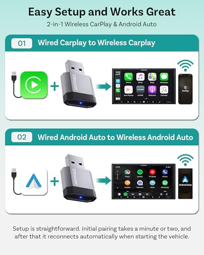 OTTOCAST Mini Nova Wireless CarPlay & Android Auto USB-C Adapter