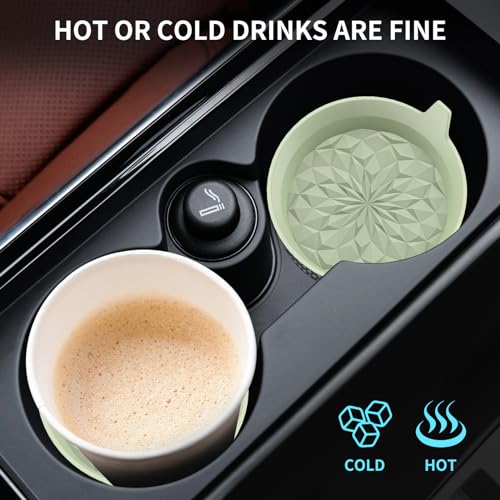 ME.FAN Car Cup Coasters [4 Pack] Silicone Cars Coasters - Universal Non-Slip Recessed Interior Accessories - Cup Holder Inserts Desert Sage - color: 4pack-desert Sage