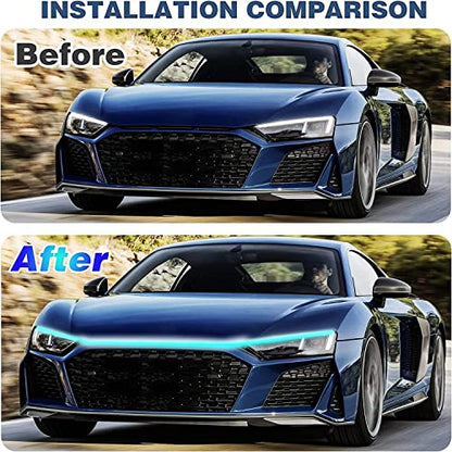 Car Hood Light Strip, 70 Inch LED Bonnet for Cars, SUVs, Trucks, Ice Blue - color: Ice Blue, size: 70 Inches
