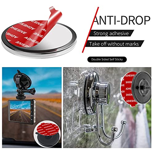 AZXYI Sticky Adhesive Replacement for Windshield Camera Holder, 6pcs 2.76"(70mm) VHB Circle Double-Sided Adhesive Tapes for Dashboard Suction Cup Mount, Mounting Disk Pads, Dash Cam/GPS/Sucker Holder