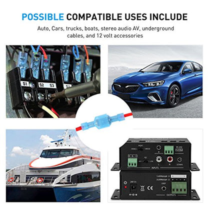 Nilight 200PCS Male Female Fully Insulated Wire Crimp Terminal Nylon Quick Connectors Wiring Spade 16-14 Gauge, 2 Years Warranty - color: 200PCS Spade Terminal
