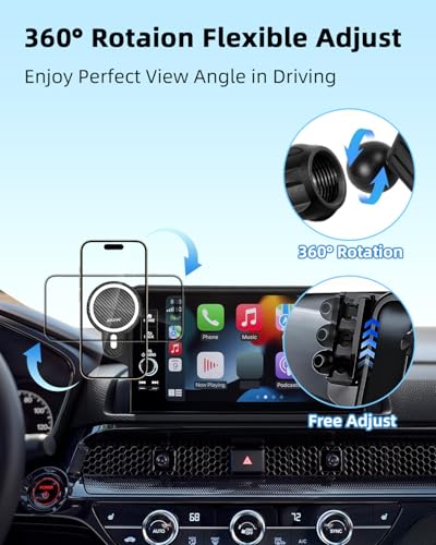 PZK Car Phone Holder for 2021-2024 Nissan Armada Custom12.3-Inch Screen - color: Magsafe+ Wireless Charging, size: Armada 2021-2024 / Infiniti QX80 2022-2024