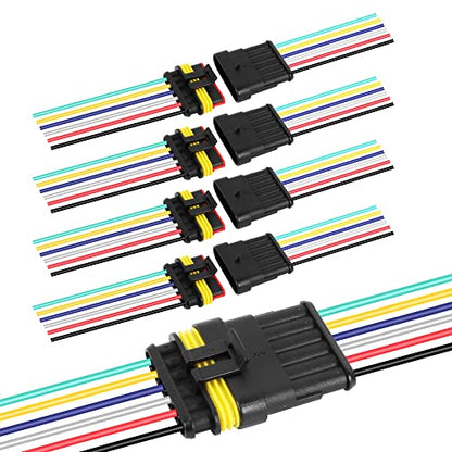 G 6 Pin Connector 16AWG Waterproof Connectors Male Female Wire Plugs - size: 6 PIN