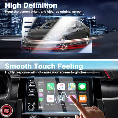 Karltys [Upgrade 2 Pack Screen Protector for 2019-2022 Honda Civic 9-Inch [No Glare & Fingerprint] Tempered Glass Honda Civic for Models LX EX Touring Si EX-L Display - size: 9 Inch 2019-2021 Honda Civic