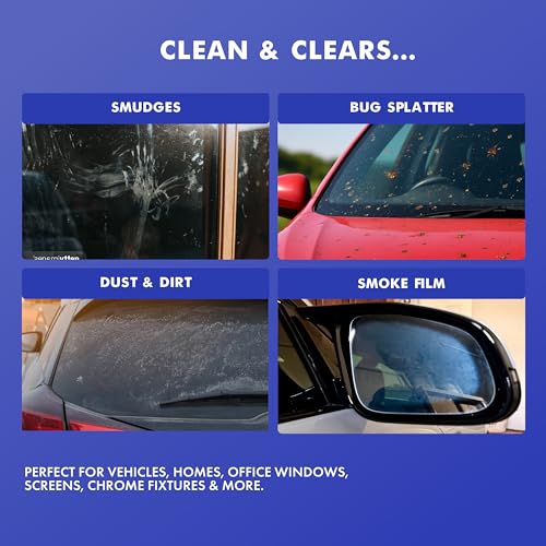 BullSnot! VizABull Glass Cleaner Foam Spray, Streak-Free for Car Windshield, Mirror, Window Cleaning - Heavy Duty for Auto Exterior - Ammonia-Free, No Drip, Quick Dry - 19 Fl Oz, 1 Can