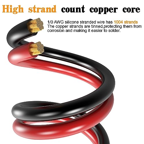 0 Gauge Wire 1/0 Battery Cable Kit with Terminals & Cable Cutter Tool,40ft - color: W/ Cutter