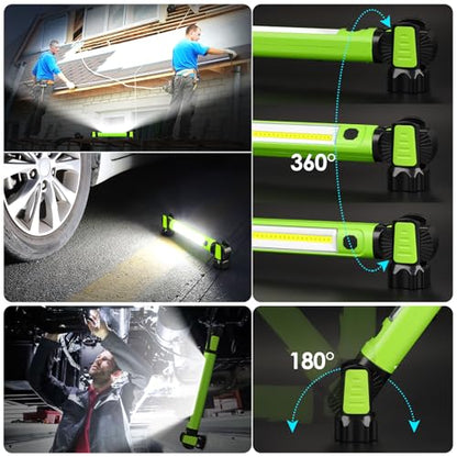 Ropelux Mechanic Work Light Bar with 2500LM 5200mAh Battery, Green 3 Pcs - color: Green